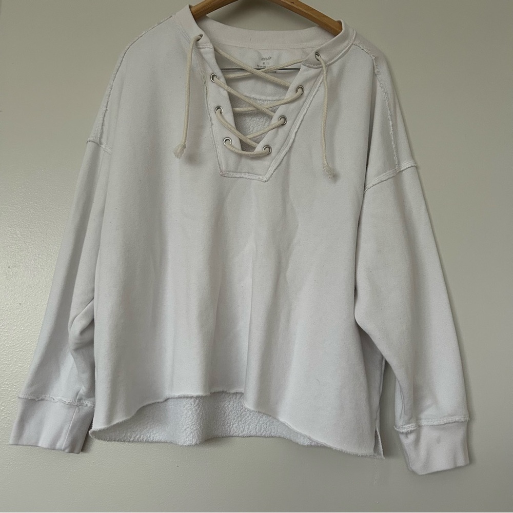 Aerie lace up oversized sweatshirt M